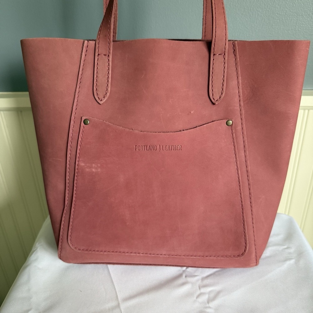 Portland Leather Goods Juliette Top Handle Shoulder Bag Tote Purse Pink NWOT